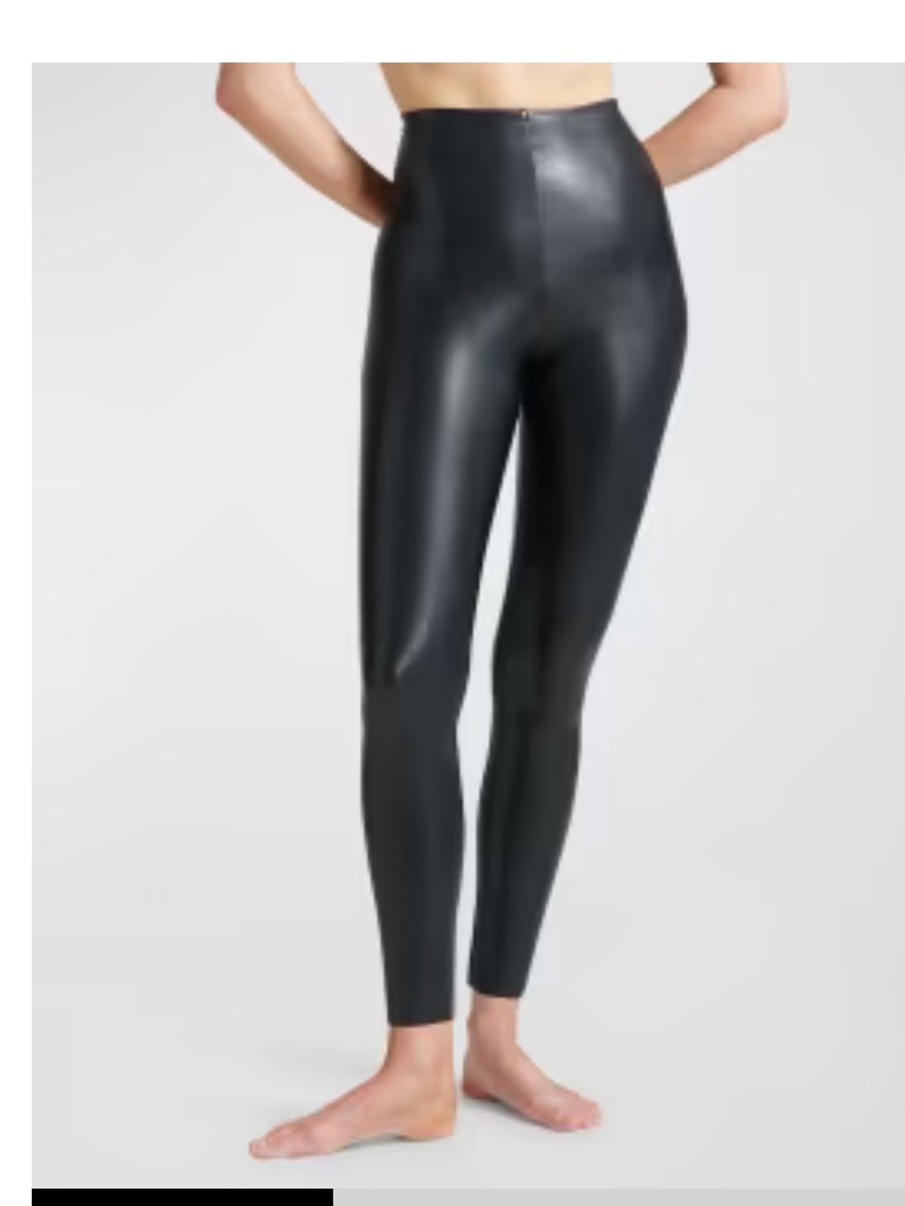 Commando Black Faux-Leather High-Waist Leggings